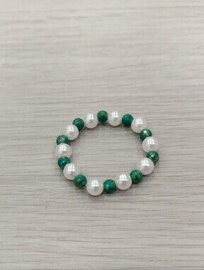 Cute Dark Green And White Bracelet